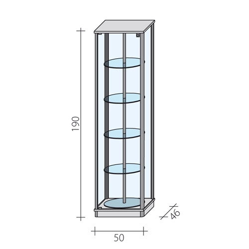 Gablota szklana obrotowa