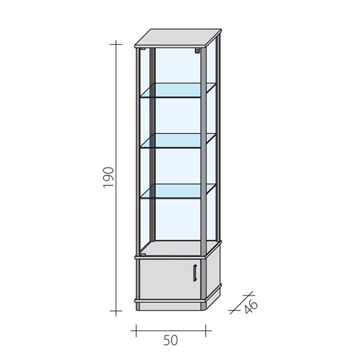 Gablota szklana z szafką