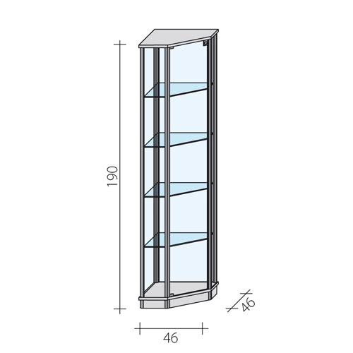 gablota szklana narożna