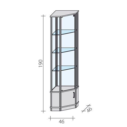 gablota narożna z szafką