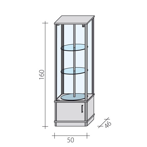 Witryna szklana obrotowa VA 4-D-OBR