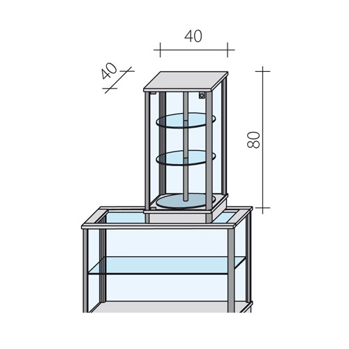 Gablotka szklana obrotowa VA 10-OBR
